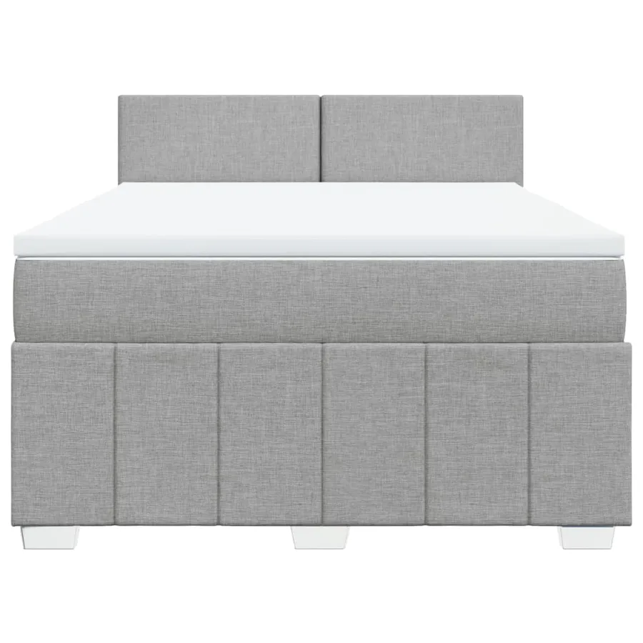 Sommier à lattes de lit avec matelas Gris clair 140x200cm Tissu - 4