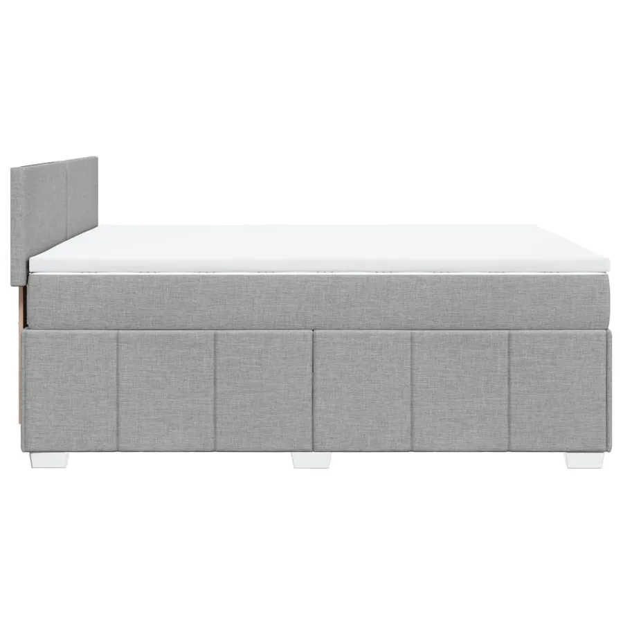Sommier à lattes de lit avec matelas Gris clair 140x200cm Tissu - 5