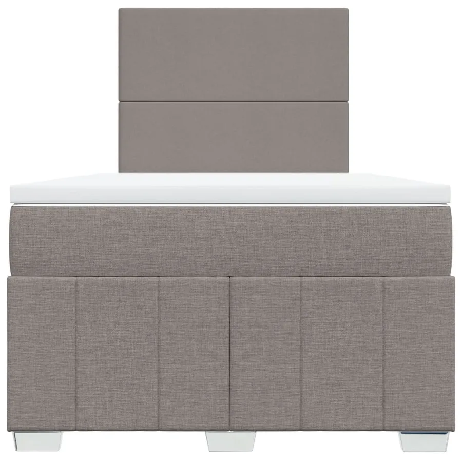 Sommier à lattes de lit avec matelas Taupe 120x200 cm Tissu - 4