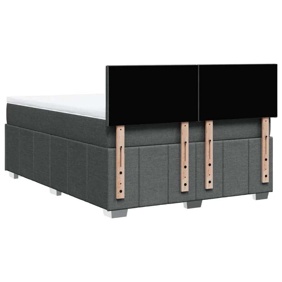 Sommier à lattes de lit avec matelas Gris foncé 140x200cm Tissu - 8