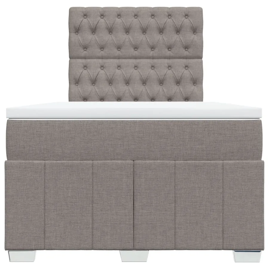 Sommier à lattes de lit avec matelas Taupe 120x200 cm Tissu - 6