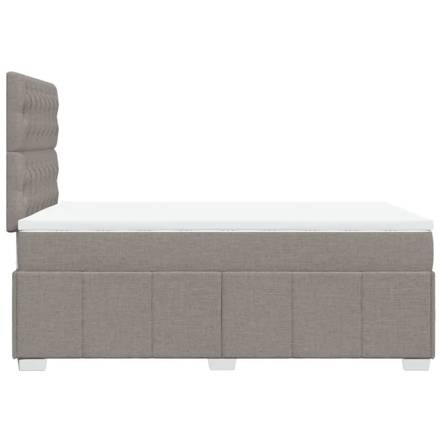 Sommier à lattes de lit avec matelas Taupe 120x200 cm Tissu - 7