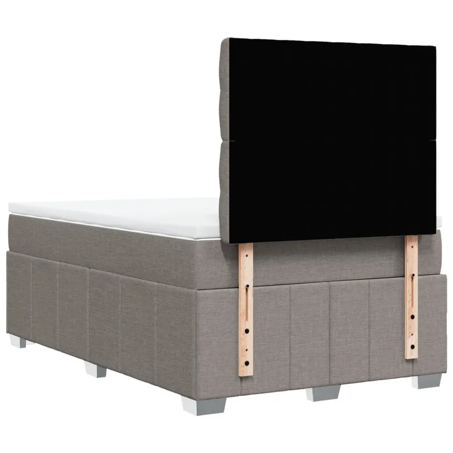 Sommier à lattes de lit avec matelas Taupe 120x200 cm Tissu - 8
