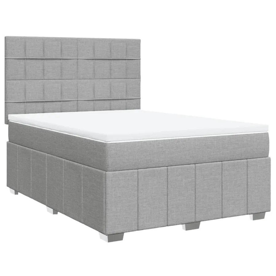 Sommier à lattes de lit avec matelas Gris clair 140x200cm Tissu - 2