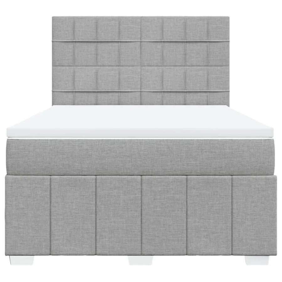 Sommier à lattes de lit avec matelas Gris clair 140x200cm Tissu - 4