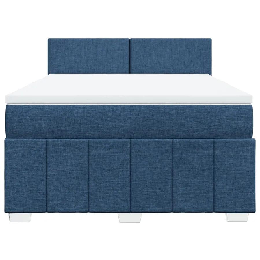 Sommier à lattes de lit avec matelas Bleu 140x200 cm Tissu - 4