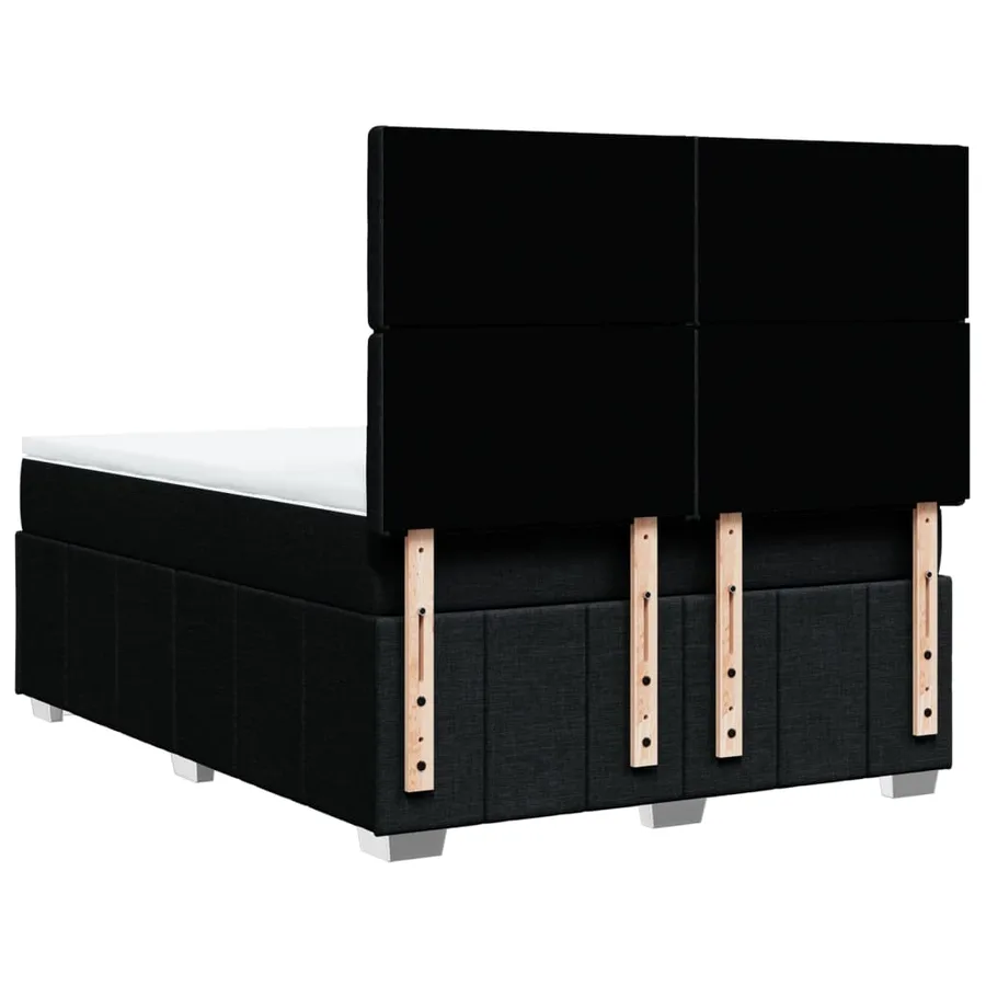 Sommier à lattes de lit avec matelas Noir 140x200 cm Tissu - 8