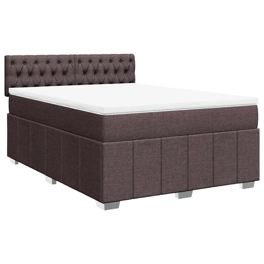 Sommier à lattes de lit avec matelas Marron foncé 140x190 cm - 2