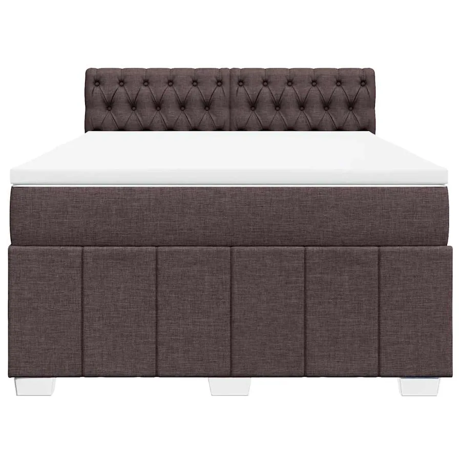 Sommier à lattes de lit avec matelas Marron foncé 140x190 cm - 4