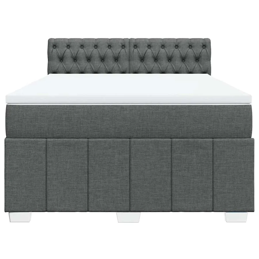 Sommier à lattes de lit avec matelas Gris foncé 140x200cm Tissu - 4