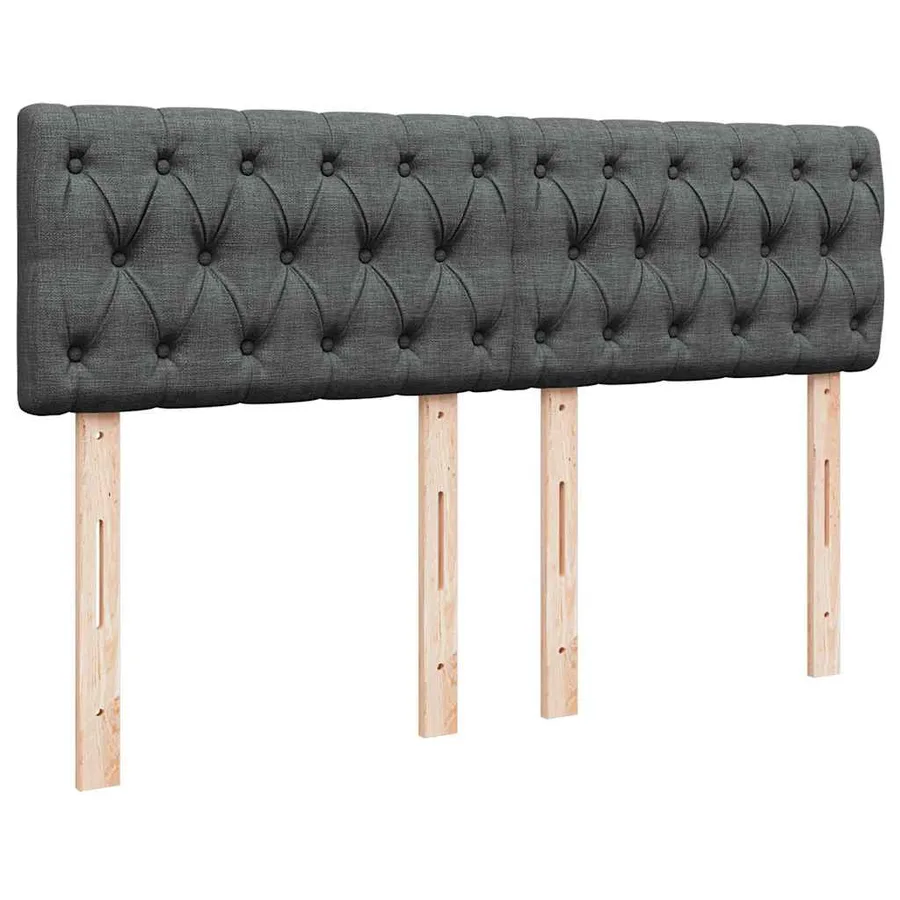 Sommier à lattes de lit avec matelas Gris foncé 140x200cm Tissu - 7