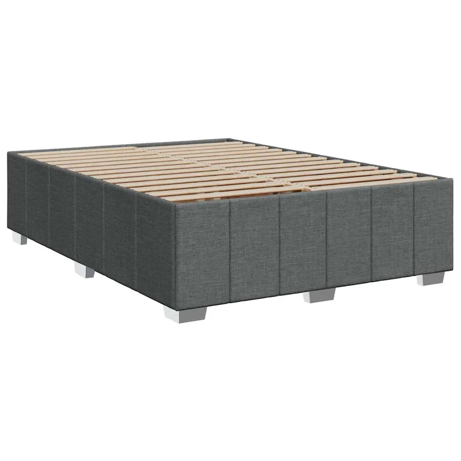 Sommier à lattes de lit avec matelas Gris foncé 140x200cm Tissu - 8