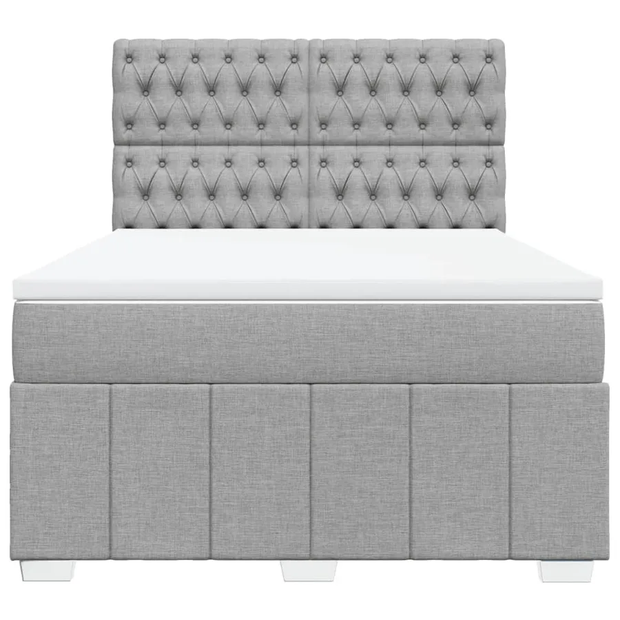 Sommier à lattes de lit avec matelas Gris clair 140x200cm Tissu - 4