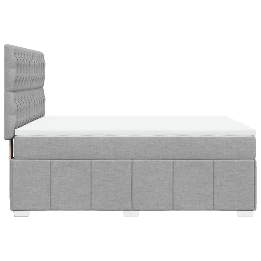 Sommier à lattes de lit avec matelas Gris clair 140x200cm Tissu - 5