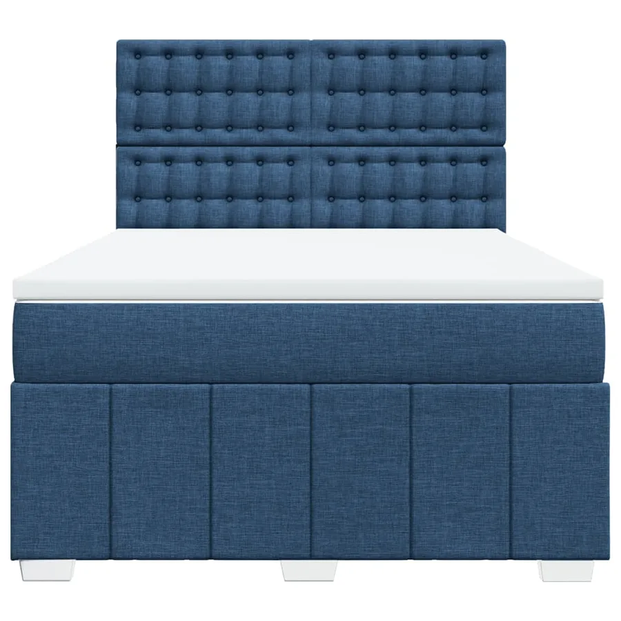 Sommier à lattes de lit avec matelas Bleu 140x200 cm Tissu - 6