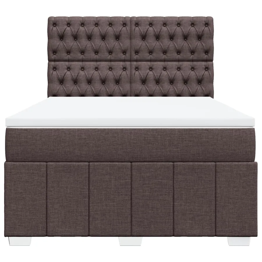 Sommier à lattes de lit avec matelas Marron foncé 140x190 cm - 6