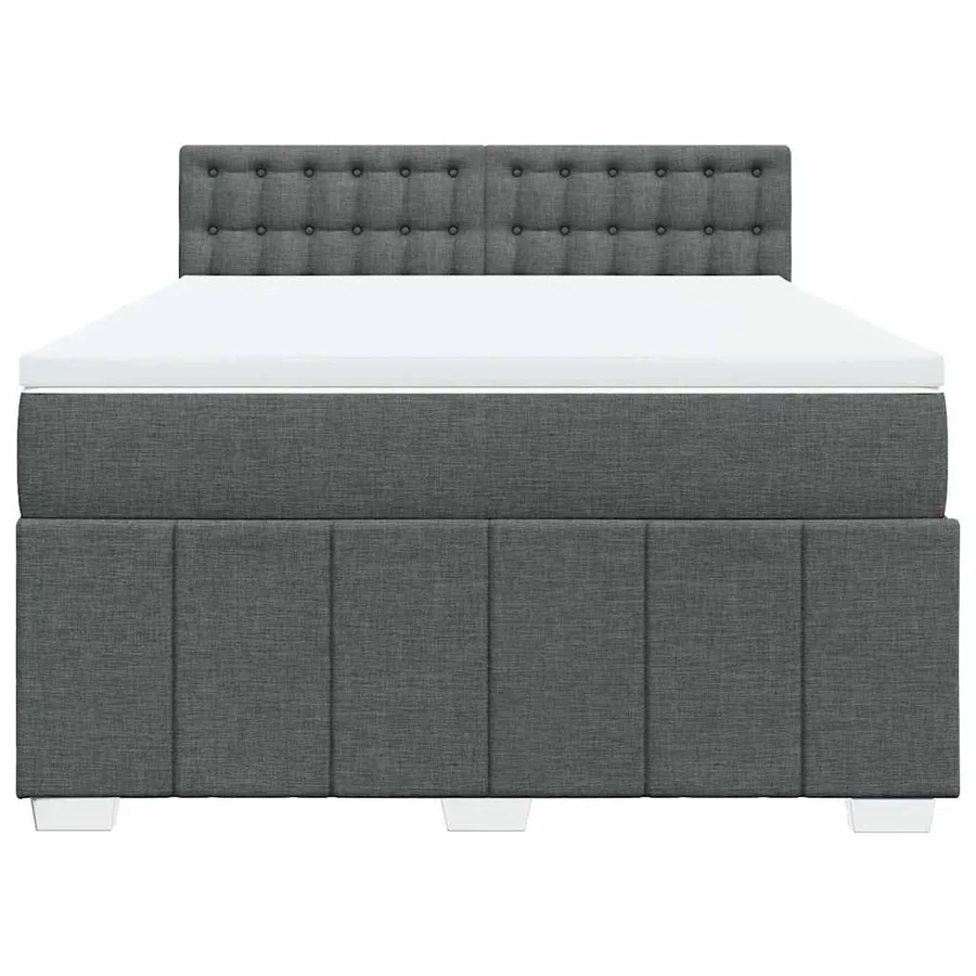 Sommier à lattes de lit avec matelas Gris foncé 140x190cm Tissu - 4