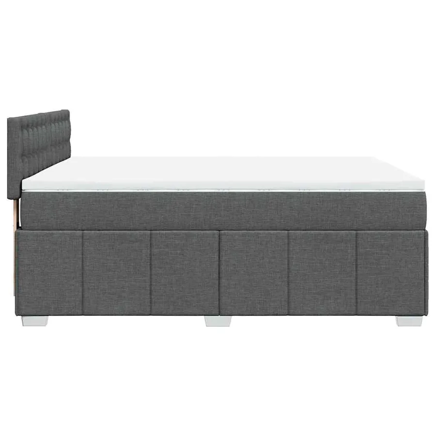 Sommier à lattes de lit avec matelas Gris foncé 140x190cm Tissu - 5