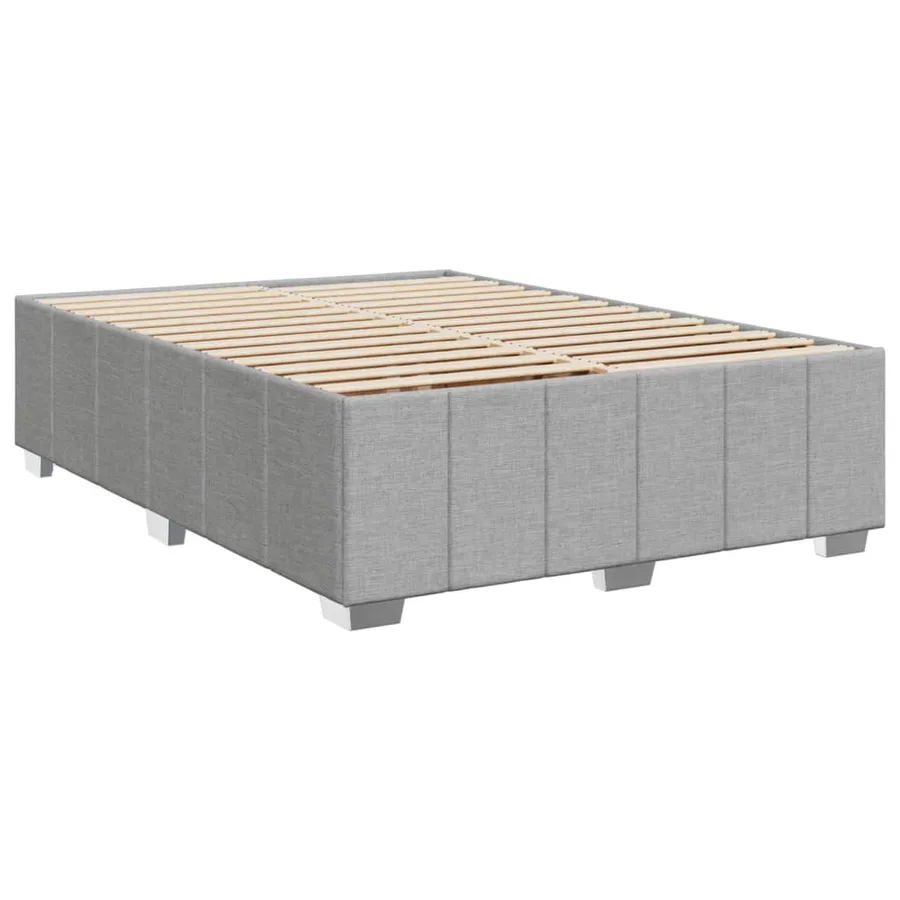 Cadre de lit sans matelas gris clair 140x200 cm tissu - 3