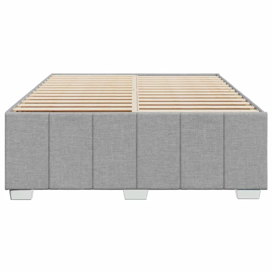 Cadre de lit sans matelas gris clair 140x200 cm tissu - 4
