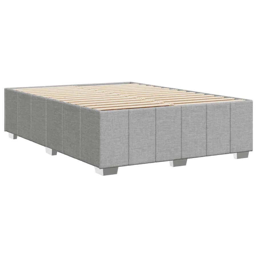 Cadre de lit sans matelas gris clair 140x200 cm tissu - 6