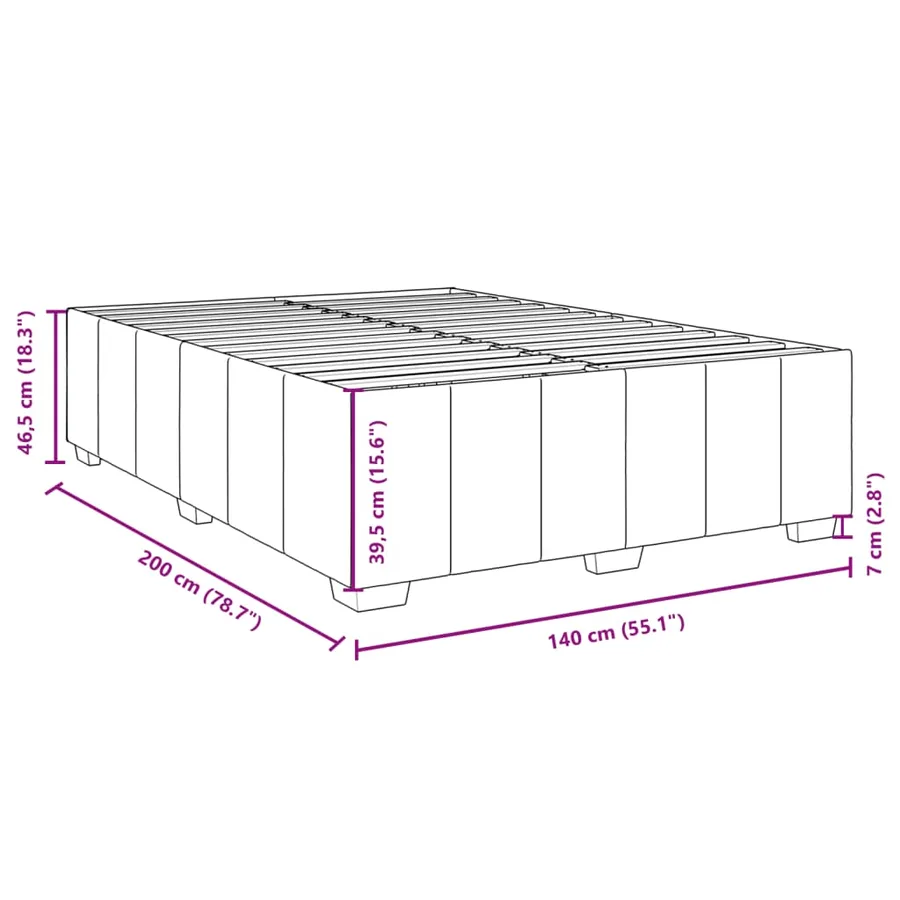 Cadre de lit sans matelas gris clair 140x200 cm tissu - 9
