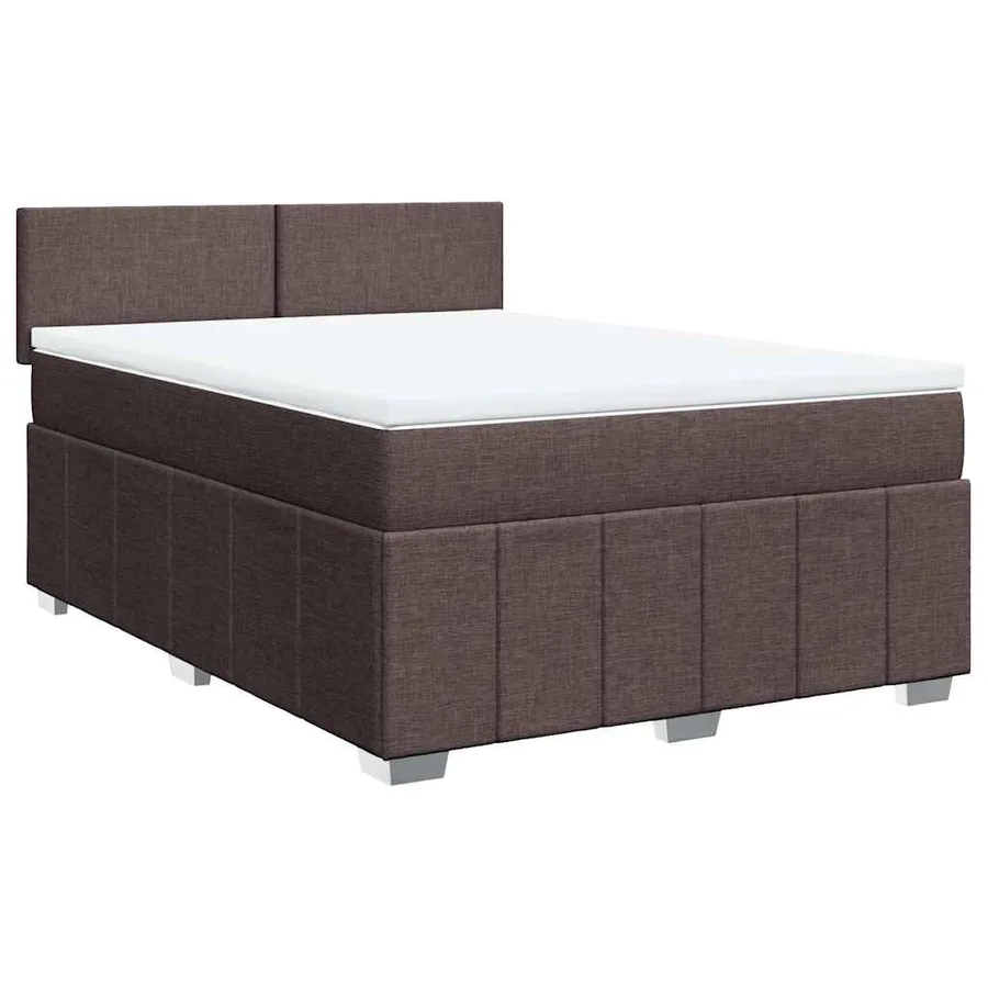 Sommier à lattes de lit avec matelas Marron foncé 140x190 cm - 2