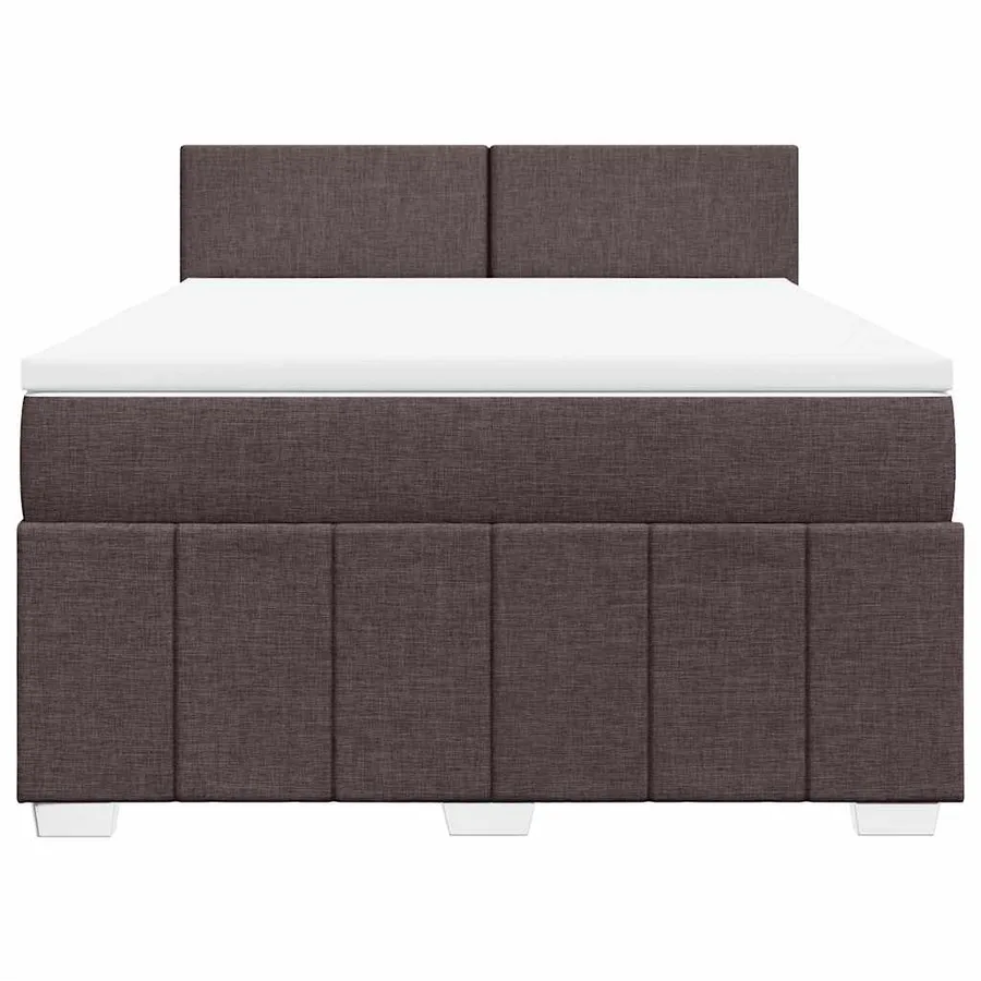 Sommier à lattes de lit avec matelas Marron foncé 140x190 cm - 4