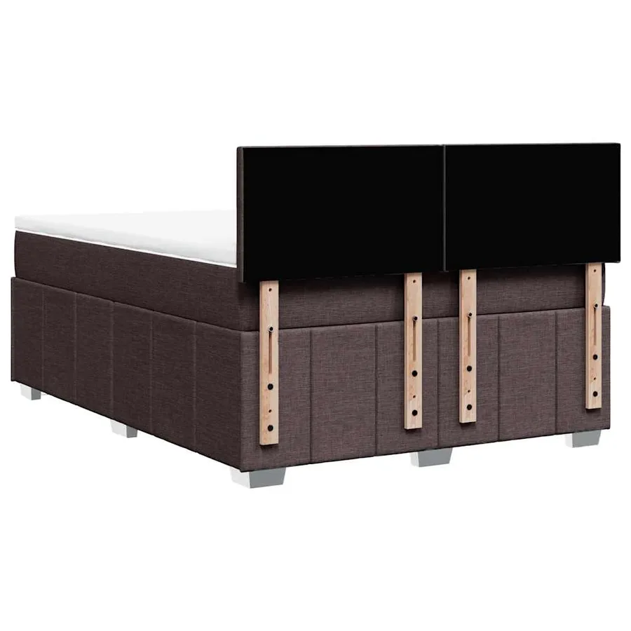 Sommier à lattes de lit avec matelas Marron foncé 140x190 cm - 6