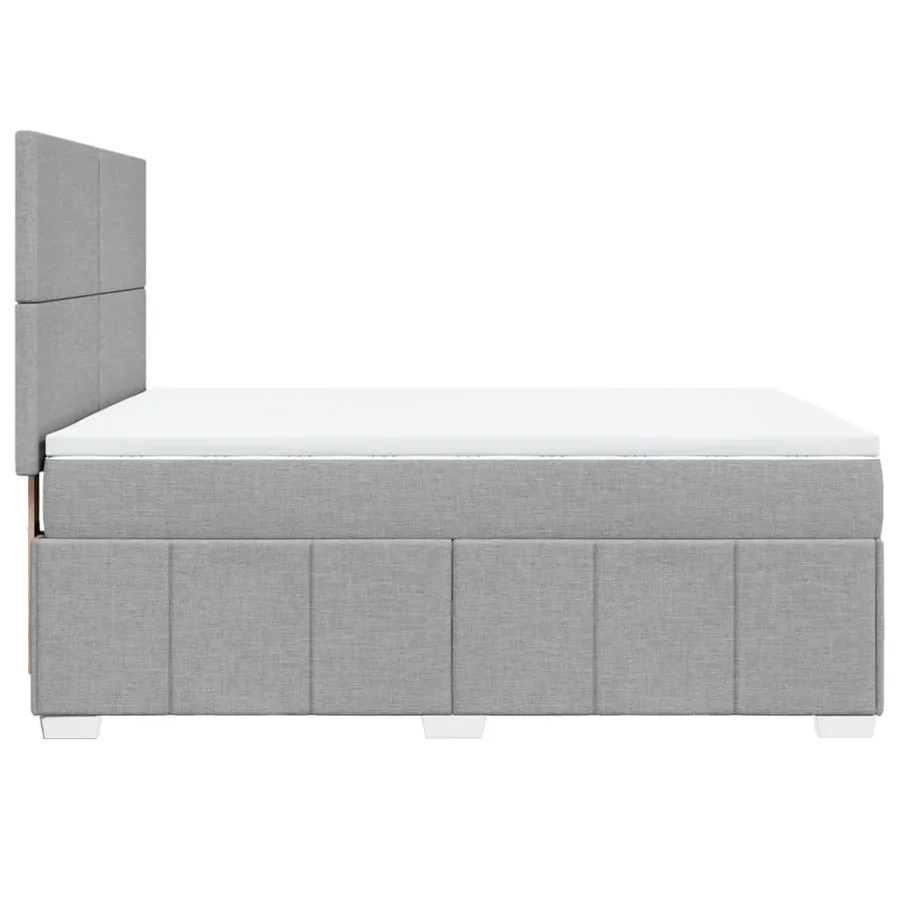 Sommier à lattes de lit avec matelas Gris clair 140x200cm Tissu - 7