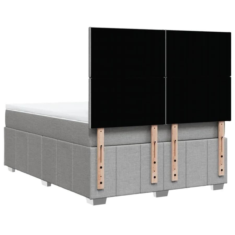 Sommier à lattes de lit avec matelas Gris clair 140x200cm Tissu - 8