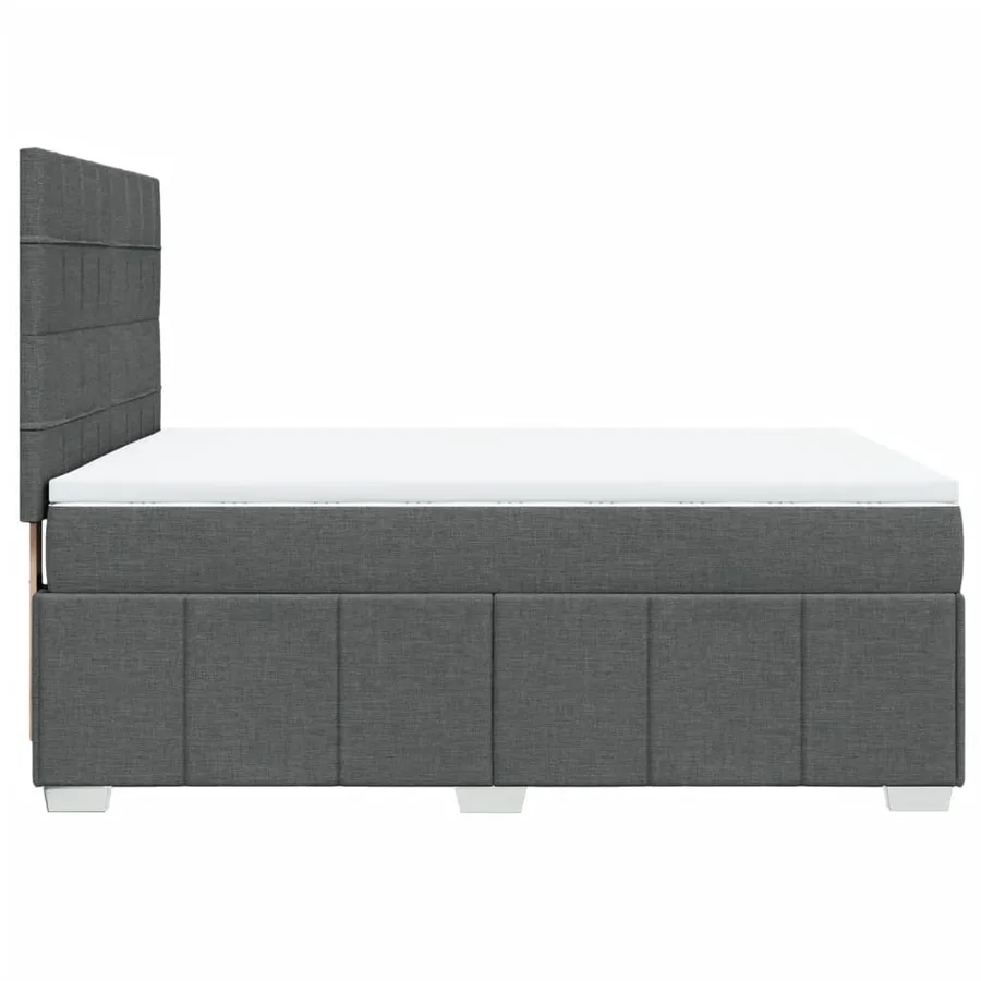 Sommier à lattes de lit avec matelas Gris foncé 140x190cm Tissu - 5