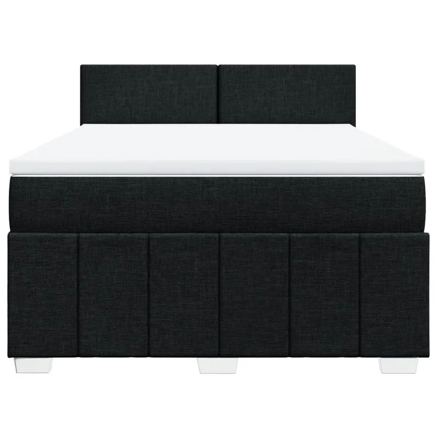 Sommier à lattes de lit avec matelas Noir 140x200 cm Tissu - 4