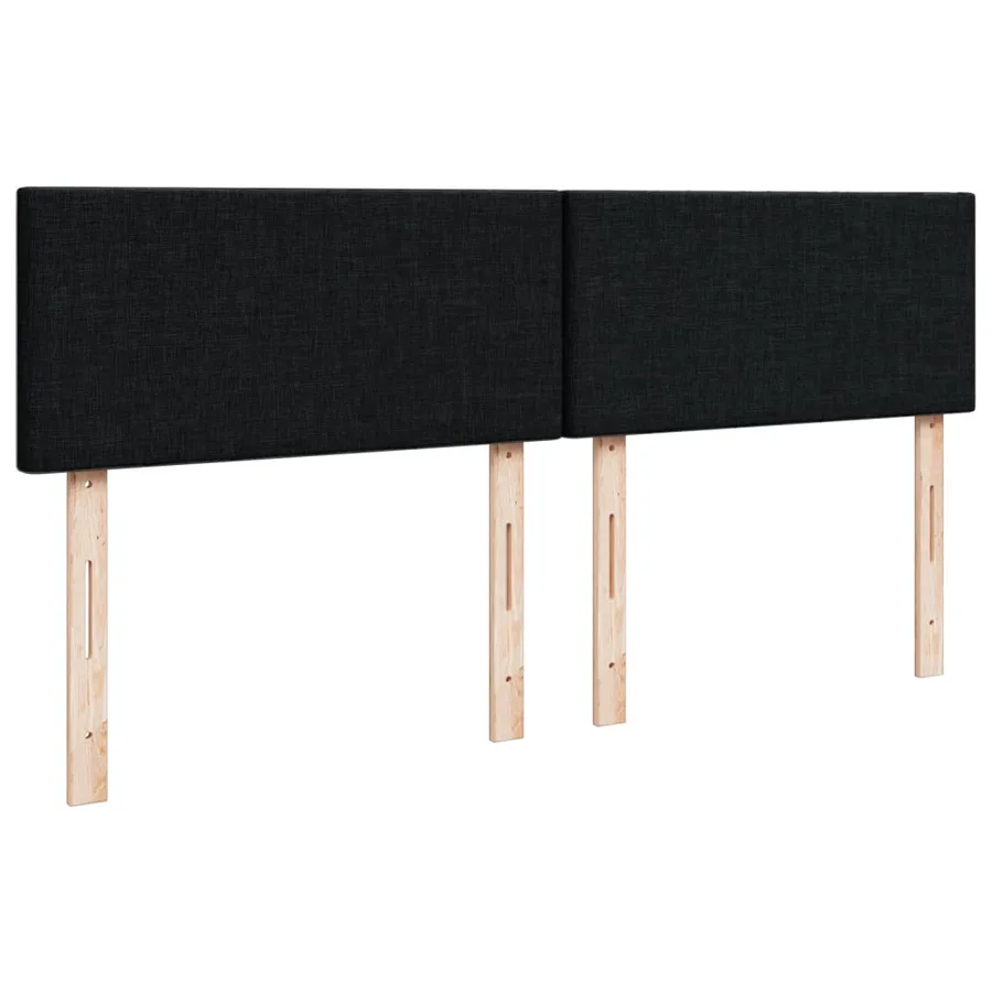 Sommier à lattes de lit avec matelas Noir 140x200 cm Tissu - 7