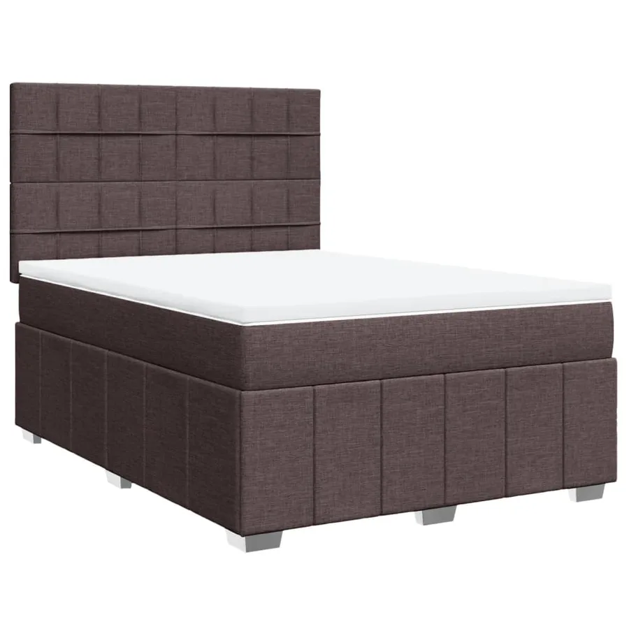 Sommier à lattes de lit avec matelas Marron foncé 140x190 cm - 2