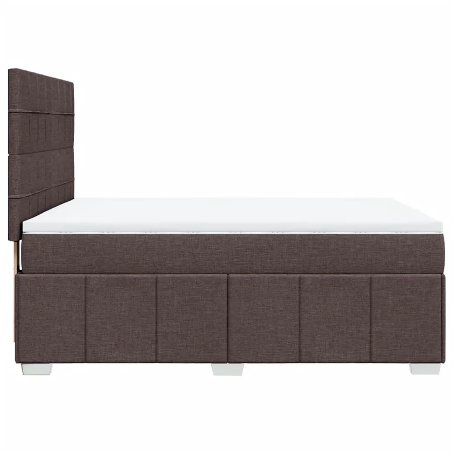 Sommier à lattes de lit avec matelas Marron foncé 140x190 cm - 5