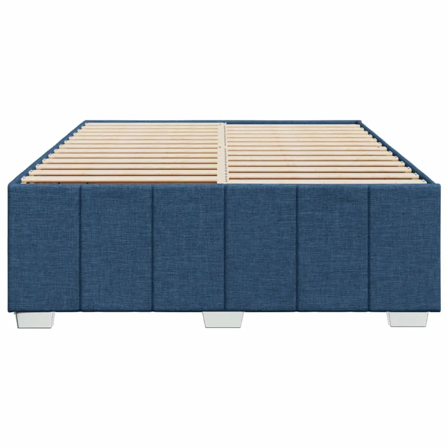 Cadre de lit sans matelas bleu 140x200 cm tissu - 4