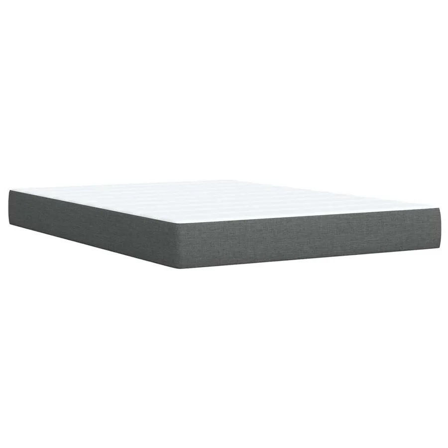 Sommier à lattes de lit avec matelas Gris foncé 140x190cm Tissu - 10