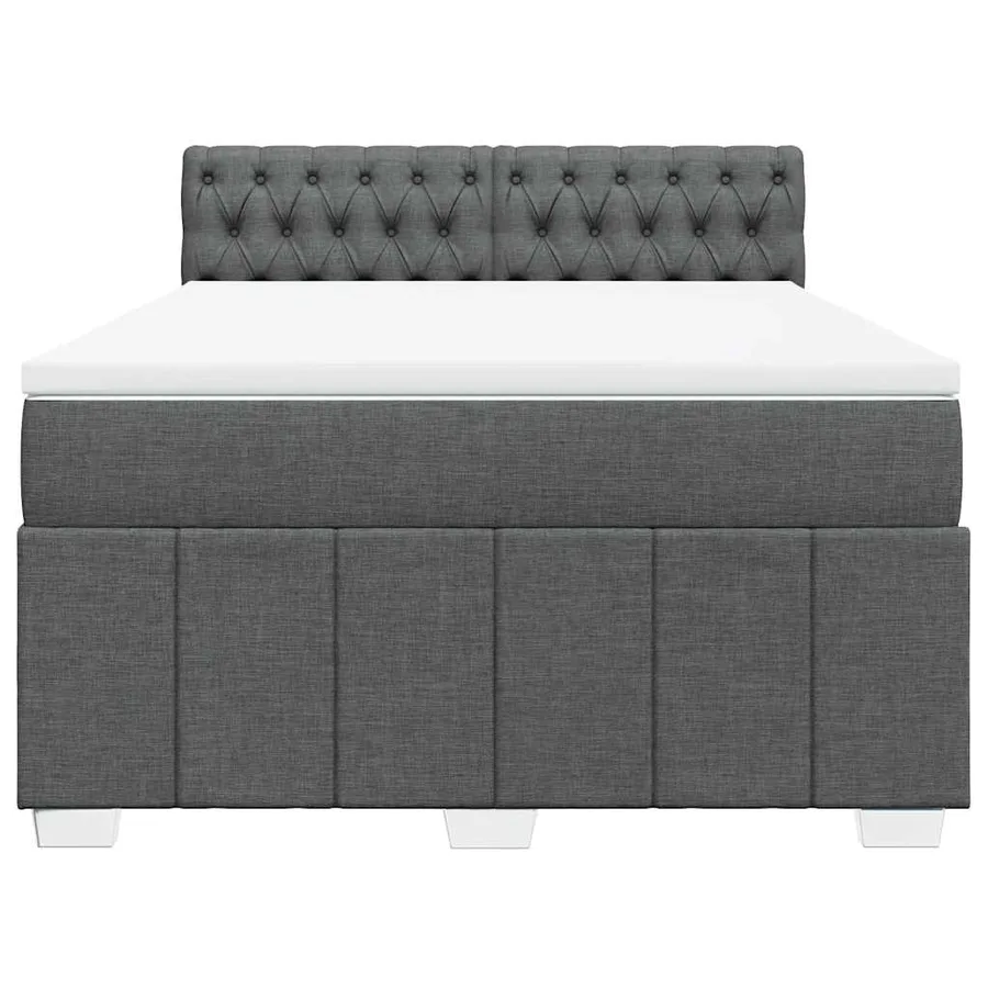Sommier à lattes de lit avec matelas Gris foncé 140x190cm Tissu - 4