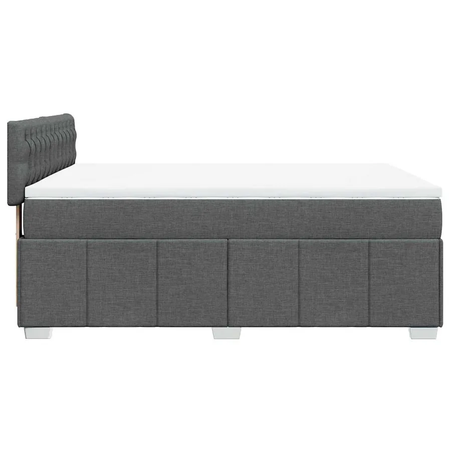 Sommier à lattes de lit avec matelas Gris foncé 140x190cm Tissu - 5