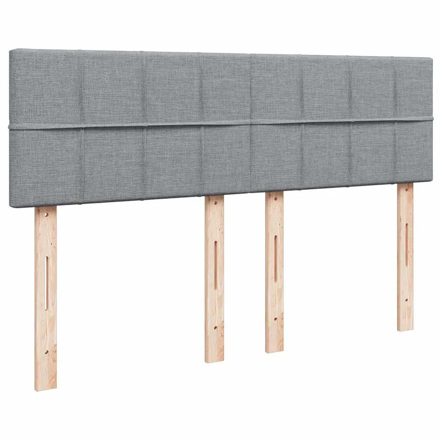 Sommier à lattes de lit avec matelas Gris clair 140x200cm Tissu - 12