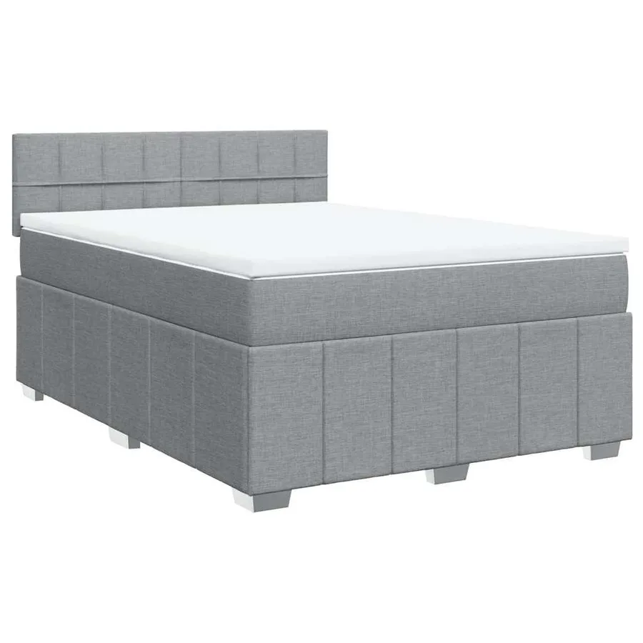 Sommier à lattes de lit avec matelas Gris clair 140x200cm Tissu - 3