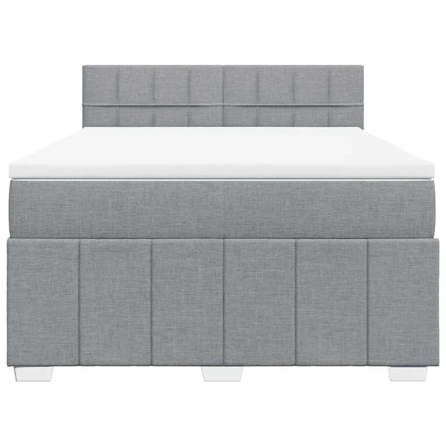 Sommier à lattes de lit avec matelas Gris clair 140x200cm Tissu - 6