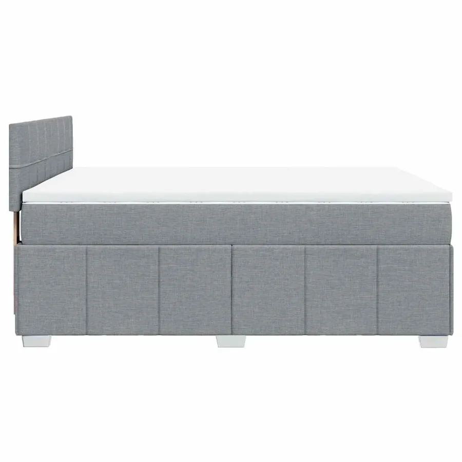 Sommier à lattes de lit avec matelas Gris clair 140x200cm Tissu - 7