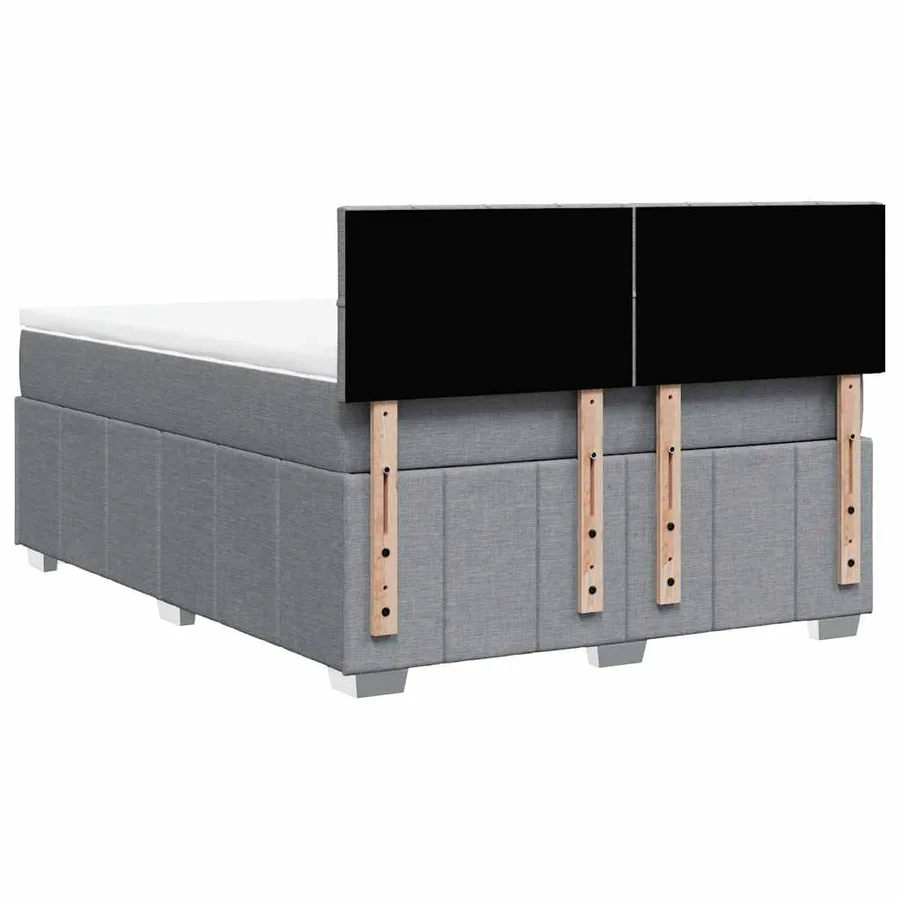 Sommier à lattes de lit avec matelas Gris clair 140x200cm Tissu - 8