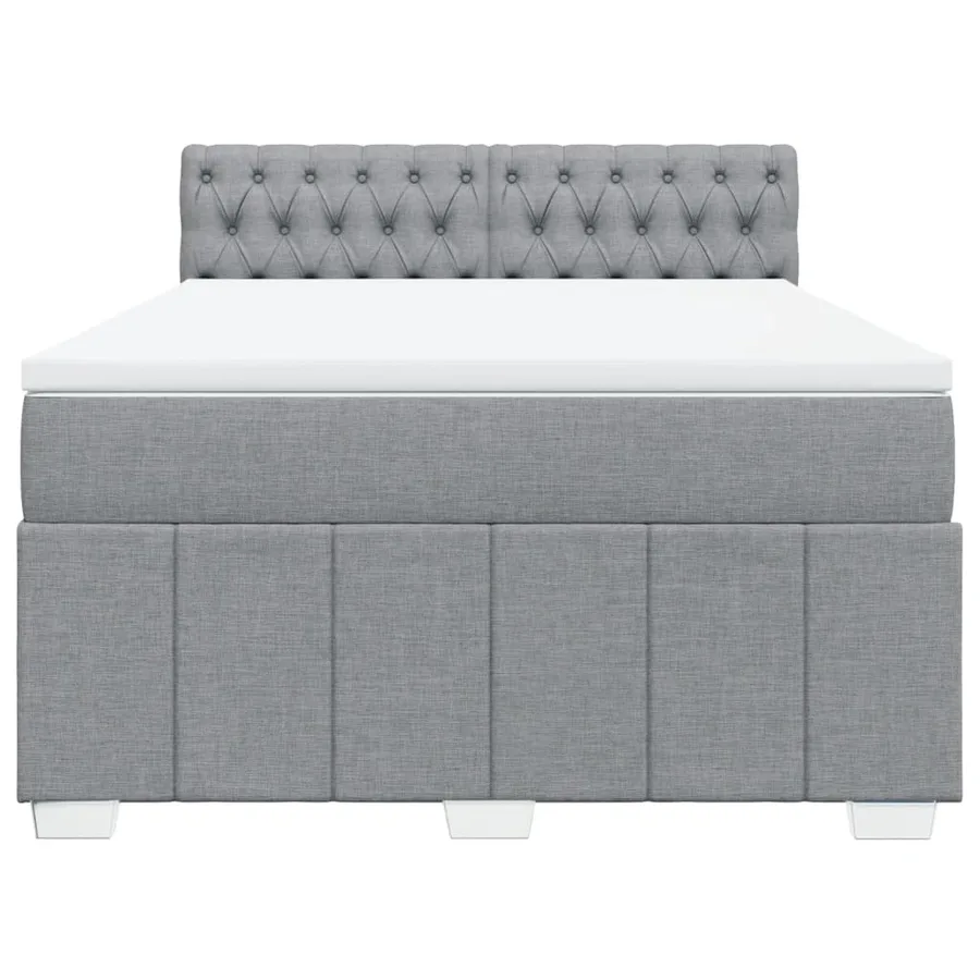 Sommier à lattes de lit avec matelas Gris clair 140x190cm Tissu - 6