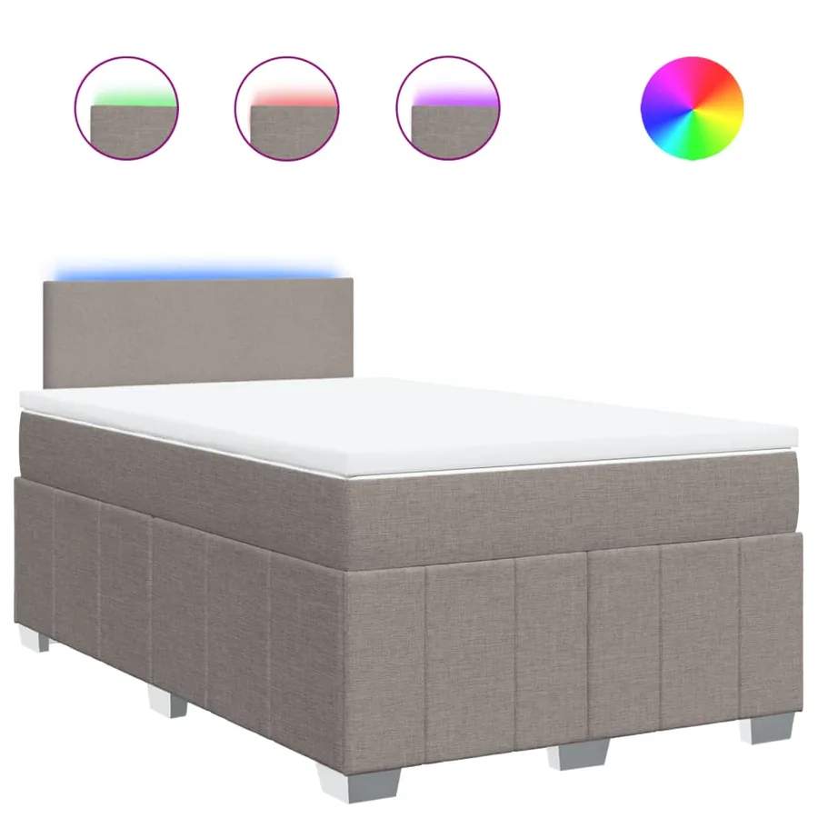 Sommier à lattes de lit avec matelas Taupe 120x200 cm Tissu - 2