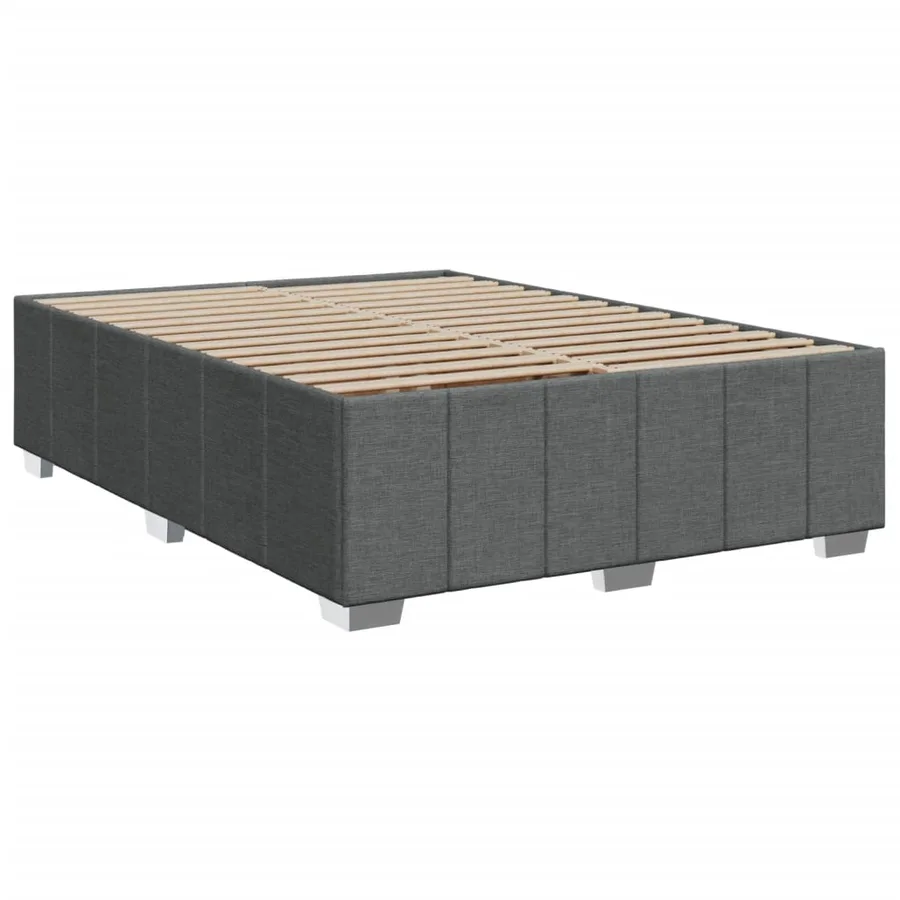 Sommier à lattes de lit avec matelas Gris foncé 140x200cm Tissu - 10