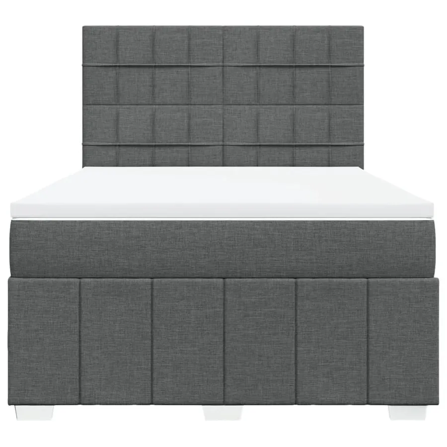 Sommier à lattes de lit avec matelas Gris foncé 140x200cm Tissu - 6