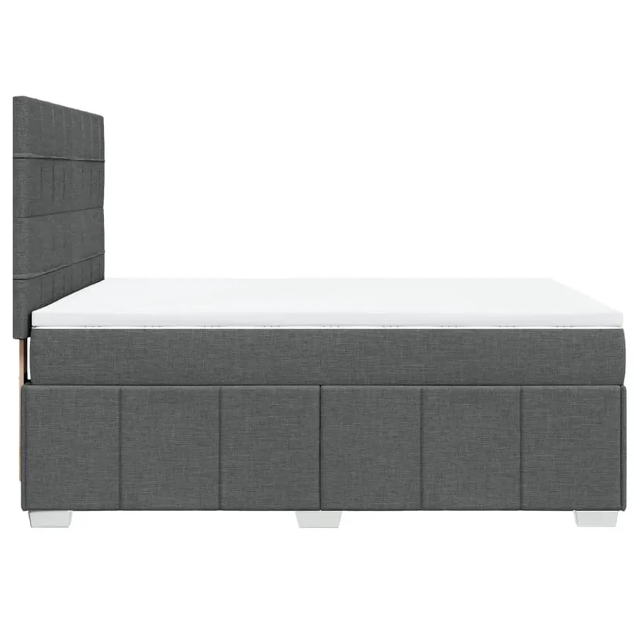 Sommier à lattes de lit avec matelas Gris foncé 140x200cm Tissu - 7